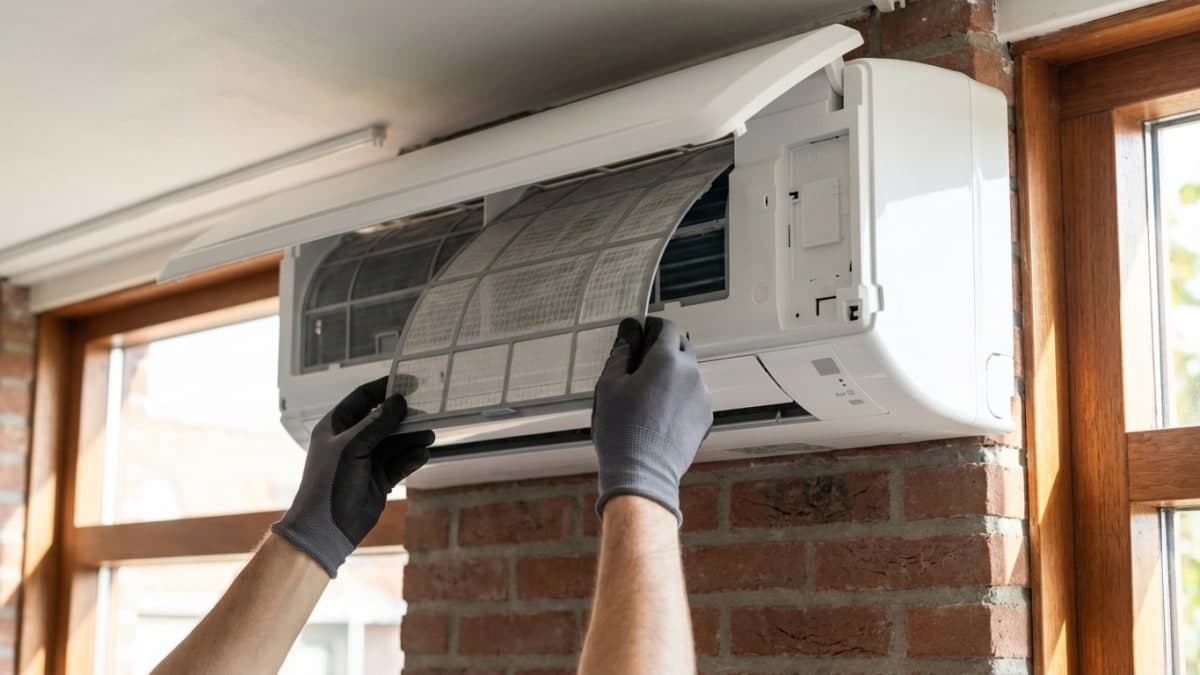 Filter schoonmaken van airco binnenunit