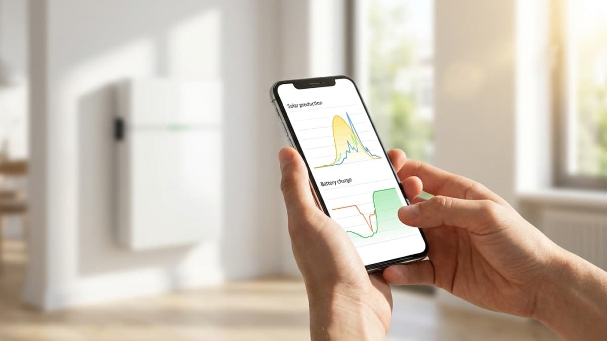 Smartphone app toont energiemonitoring van thuisbatterij