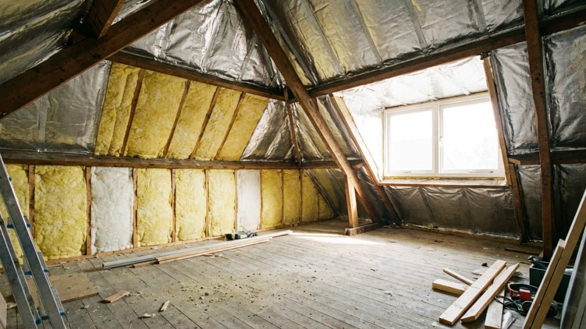 Dakisolatie aan de binnenkant van het dak