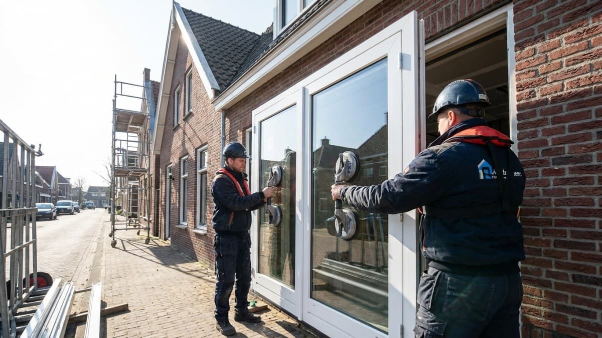 Glaszetter plaatst nieuw HR++ raam in woning