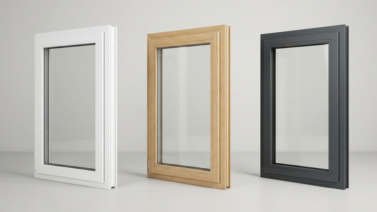 Verschillende kozijnmaterialen: kunststof, hout en aluminium