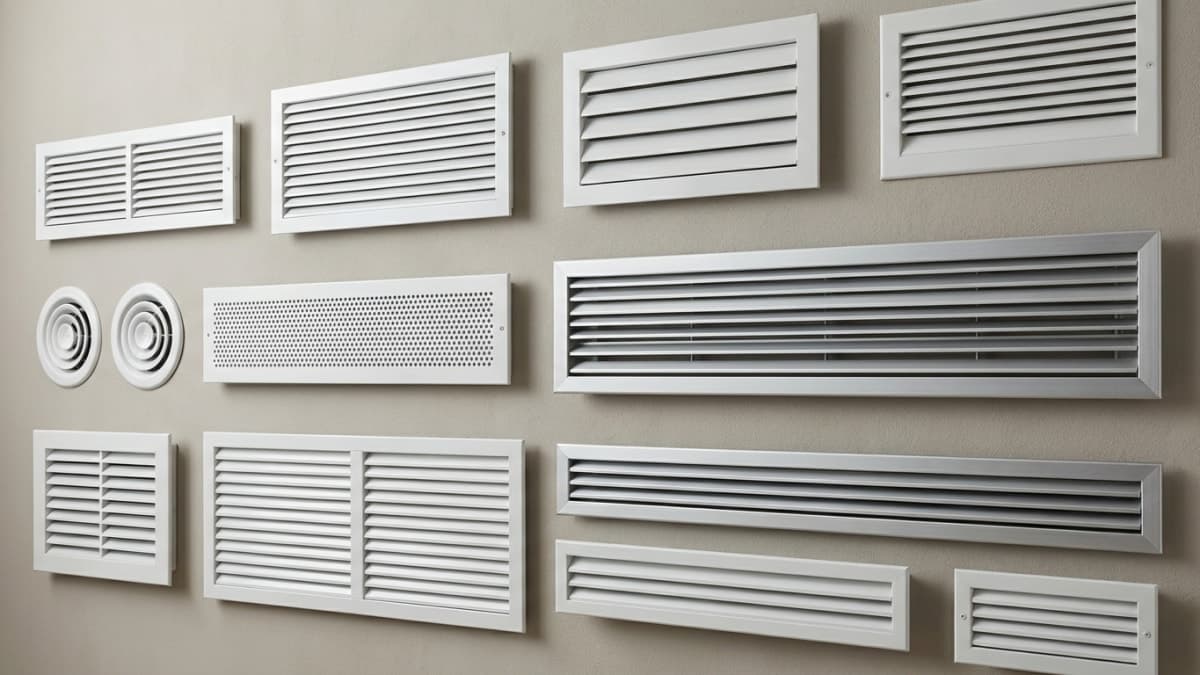 Verschillende soorten ventilatieroosters
