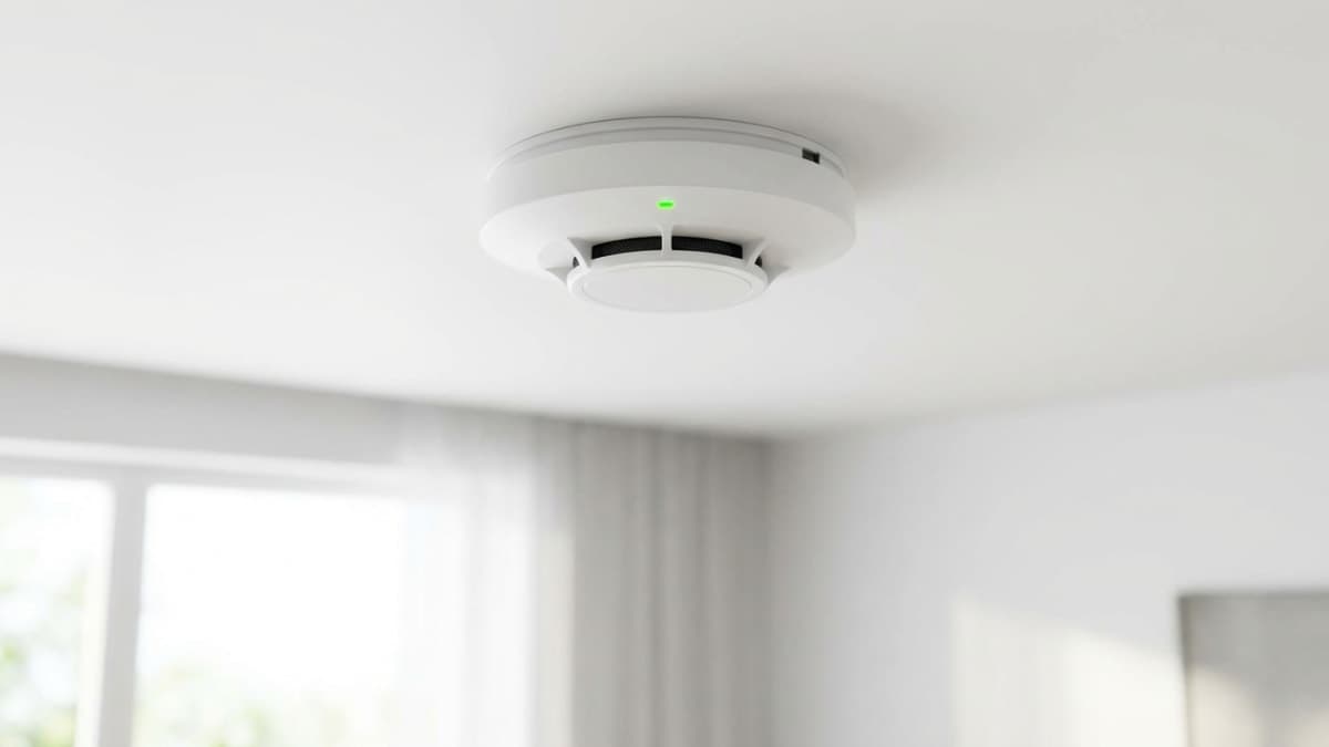 Rookmelder gemonteerd aan plafond