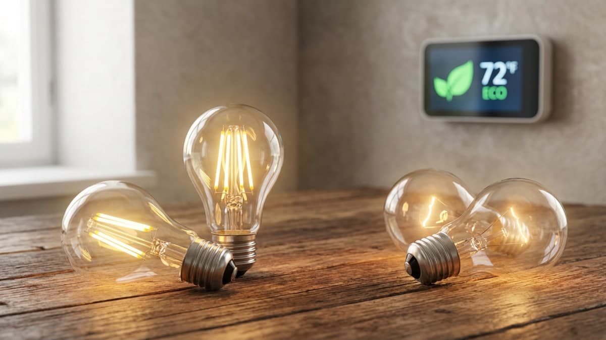 LED-lampen en slimme thermostaat voor energiebesparing